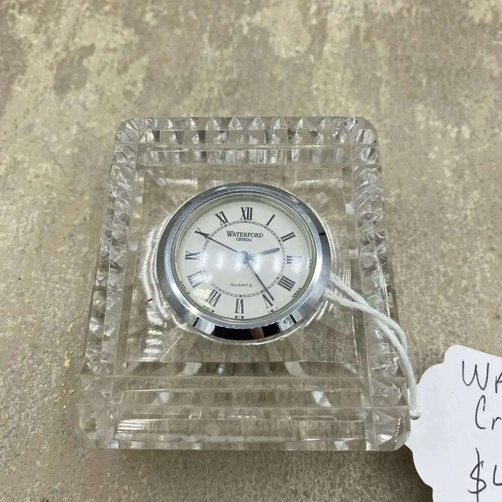 Waterford quartz clock crystal desk top Star Burst Rectangular Needs Battery